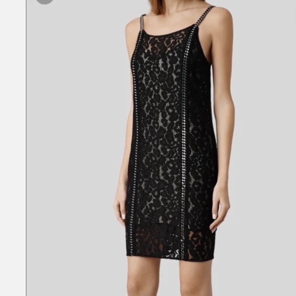 All Saints Asha Lace Chain Dress